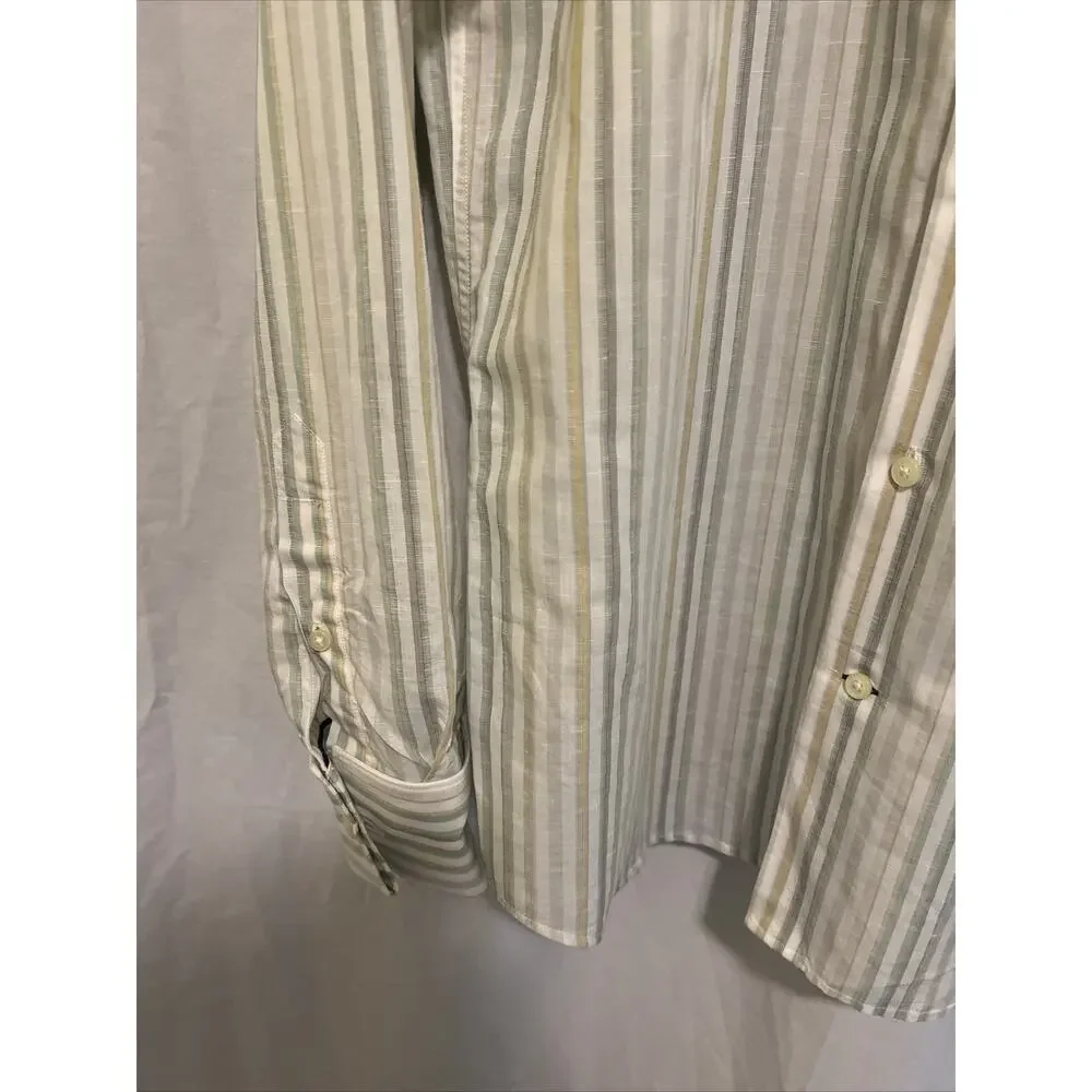 Banana Republic Shirt Mens Lg Striped Long Sleeve Button Up Slim Fit 16-16 1/2